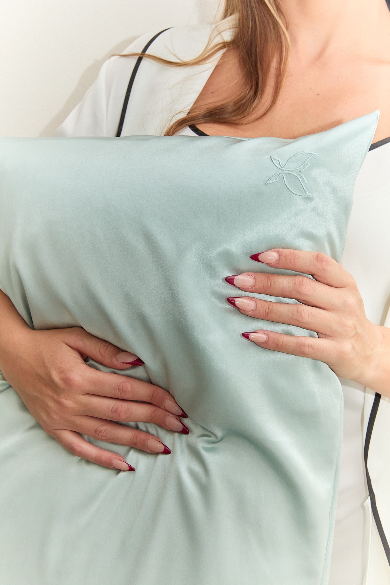 Silk Pillowcase in Sea Foam Blue